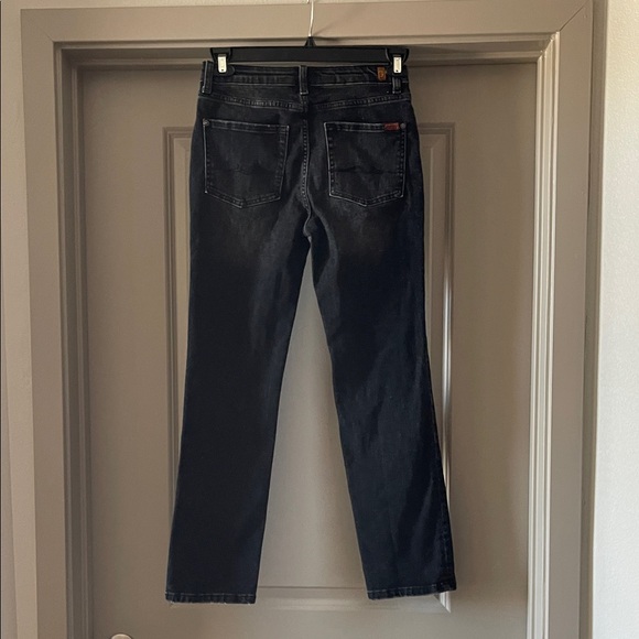 7 For All Mankind Black Straight Jeans - Picture 3 of 5